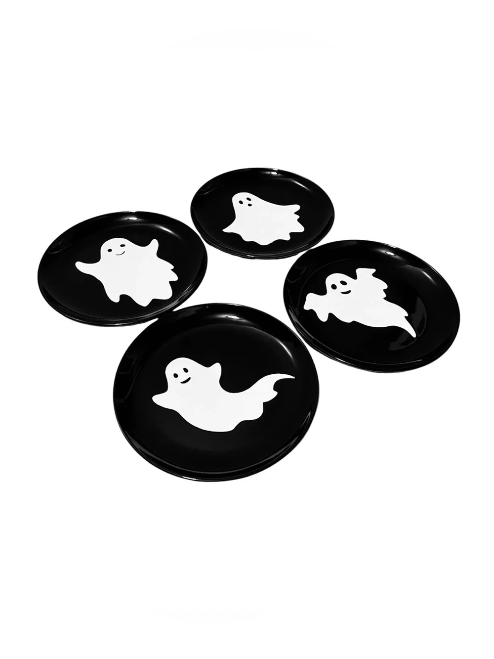 Halloween 4pk Ceramic Ghost Appetizer Plates